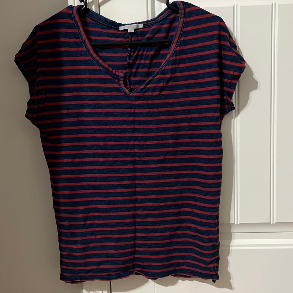 V-Neck Striped Muscle Tee